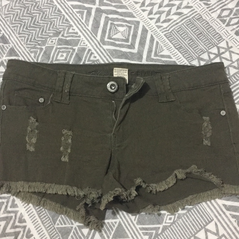 Blue asphalt jean shorts